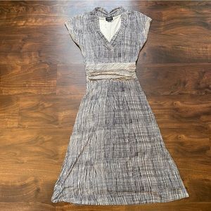 Deletta Blue & Cream Dress